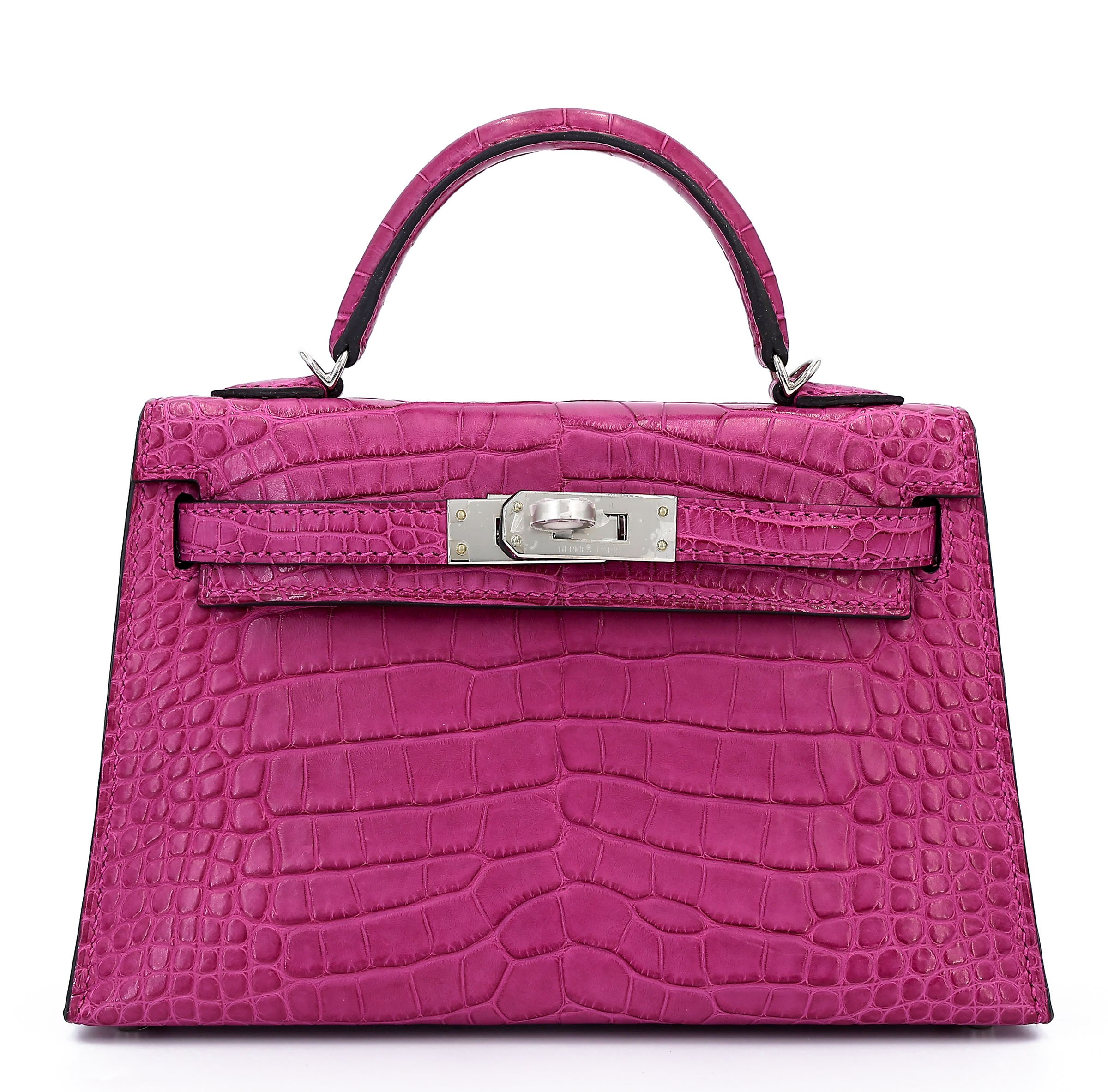 Hermes Mini Kelly II Rose Scheherazade (J5) Matte Alligator Palladium hardware Y (2020)