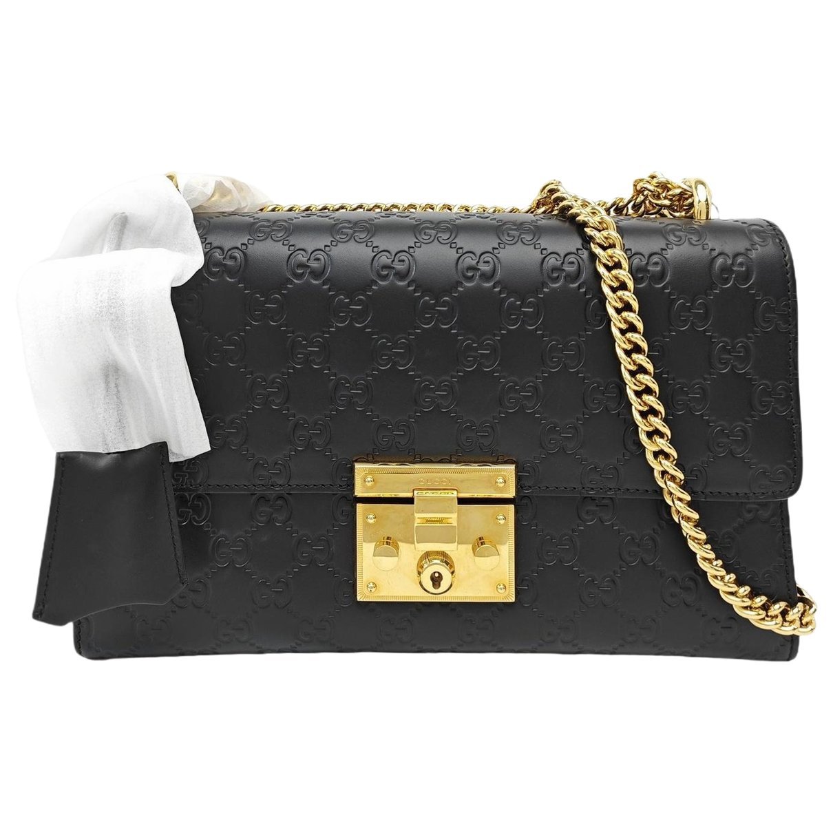 Padlock leather handbag