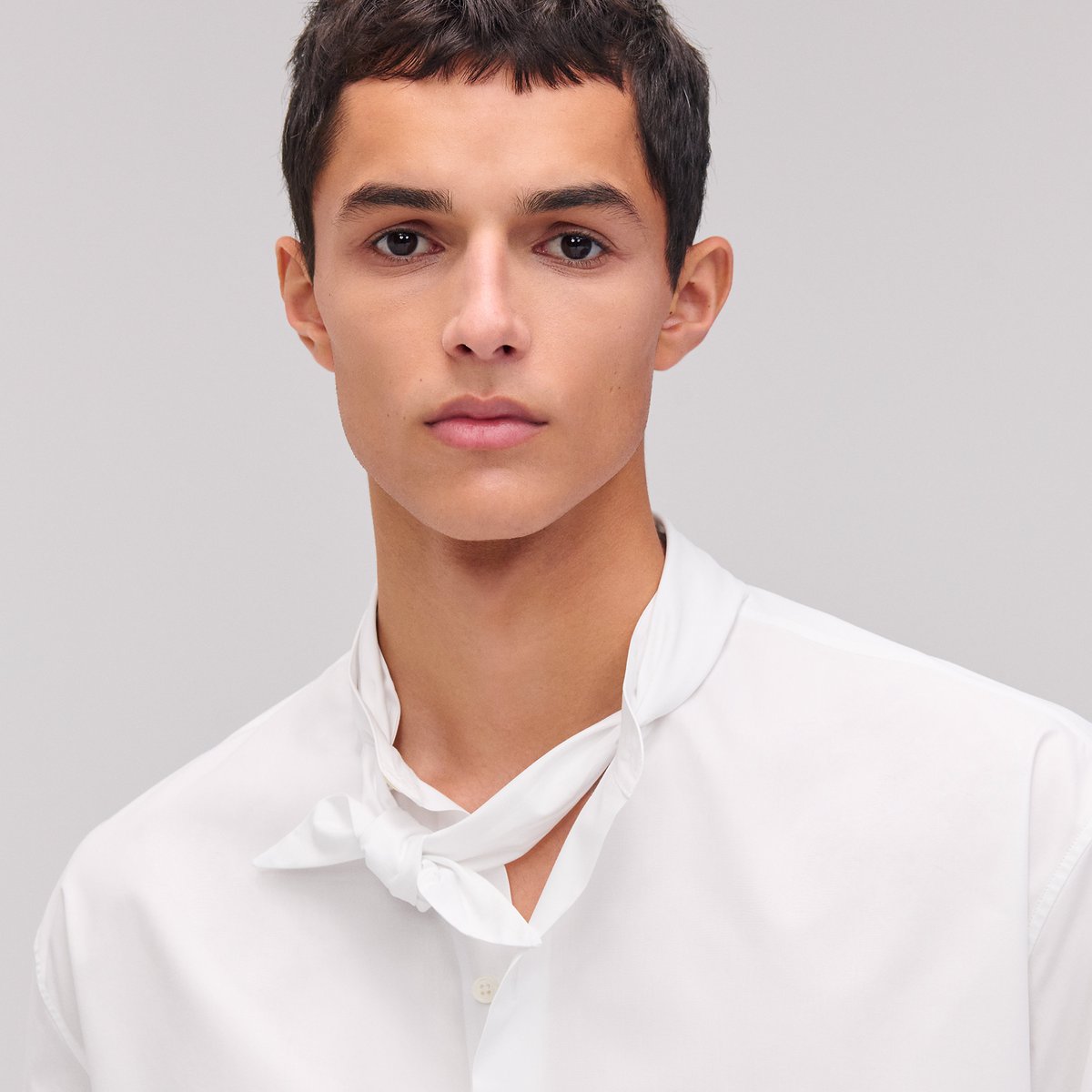 Blanc Boxy Fit Shirt With Marius Collar