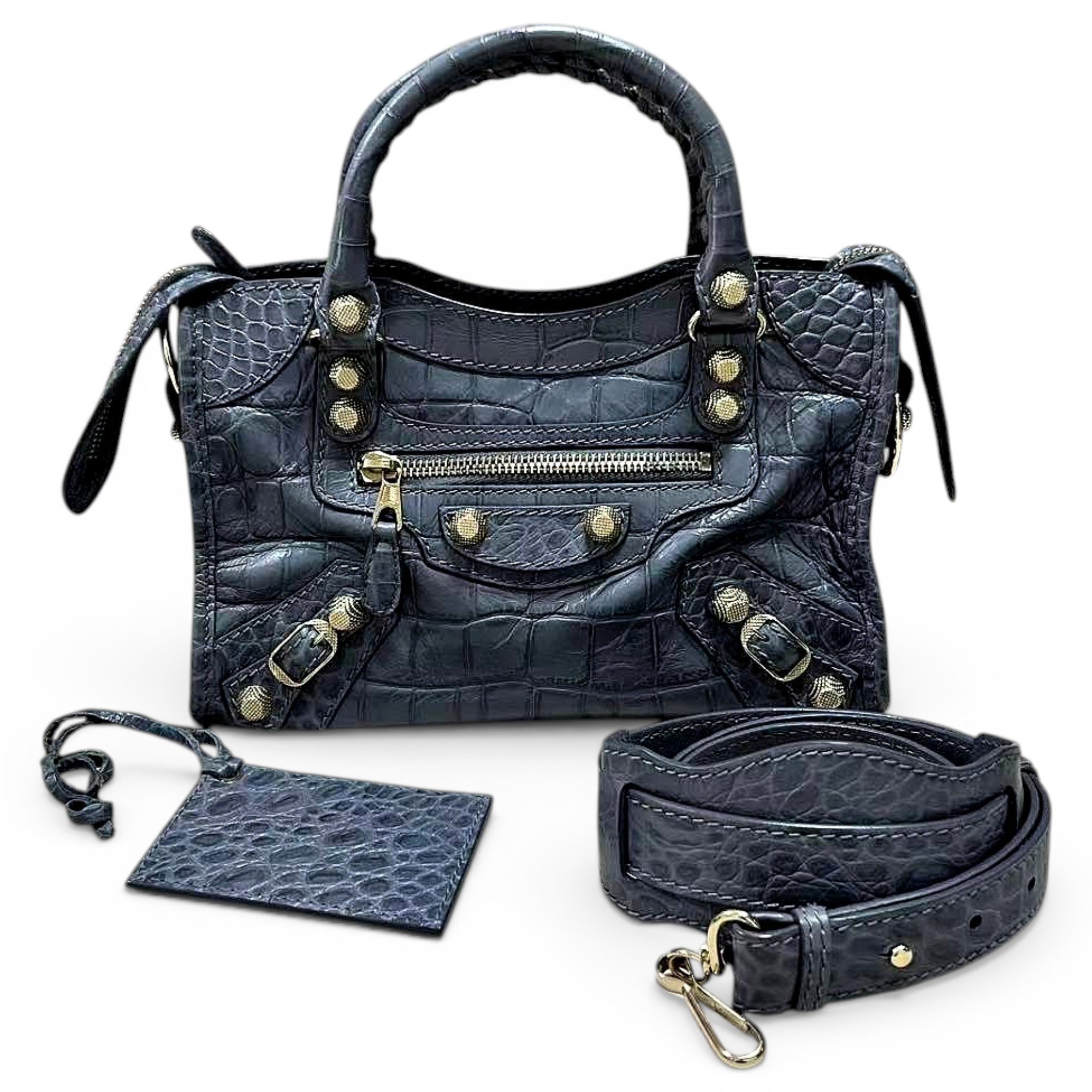 City leather handbag