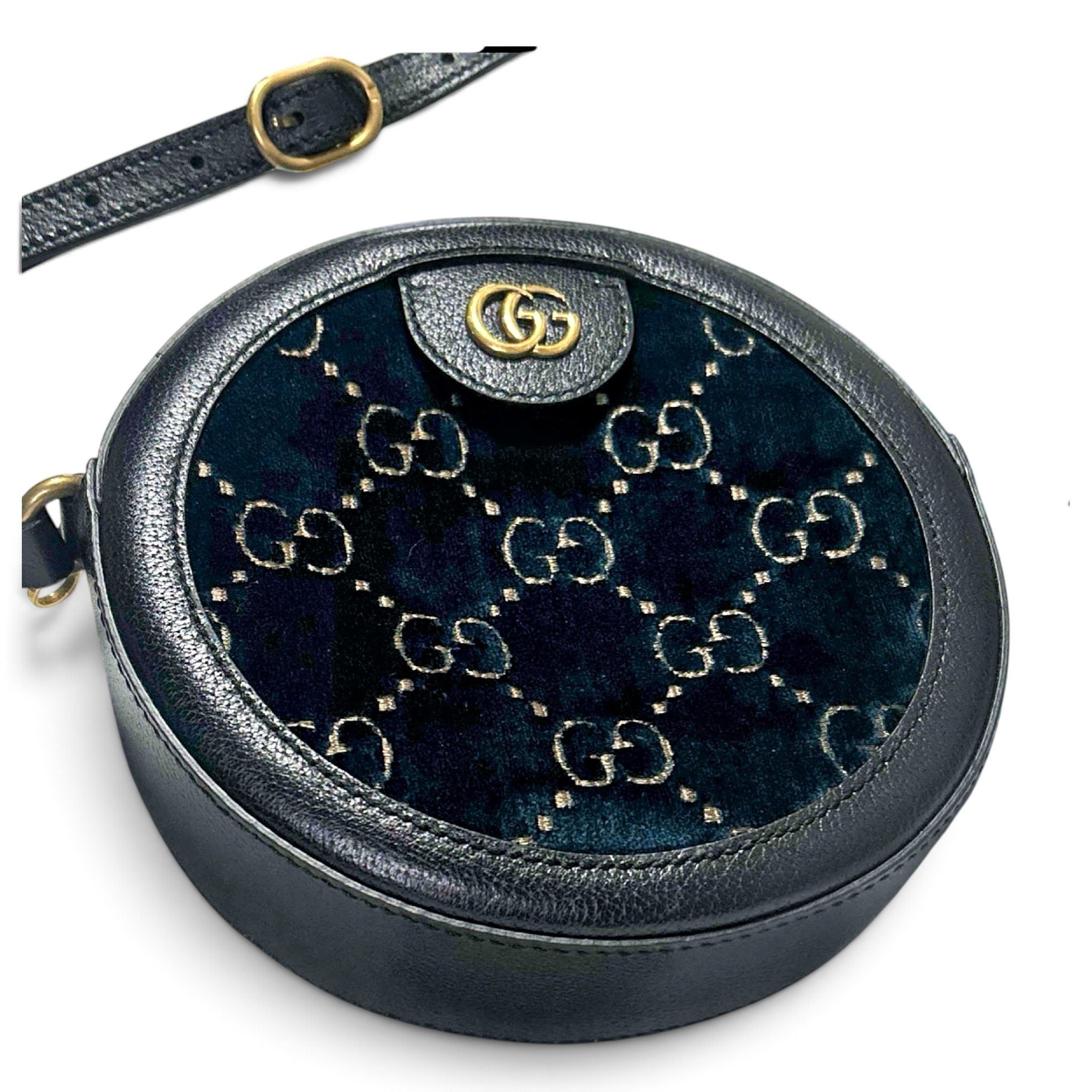 Ophidia Round leather crossbody bag