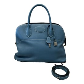 Hermes Bolide Handbag Blue Jean Clemence Leather 2005