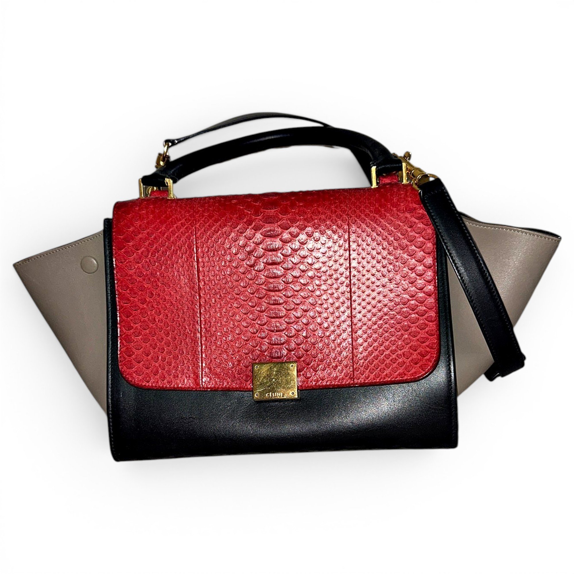 Trapèze leather handbag