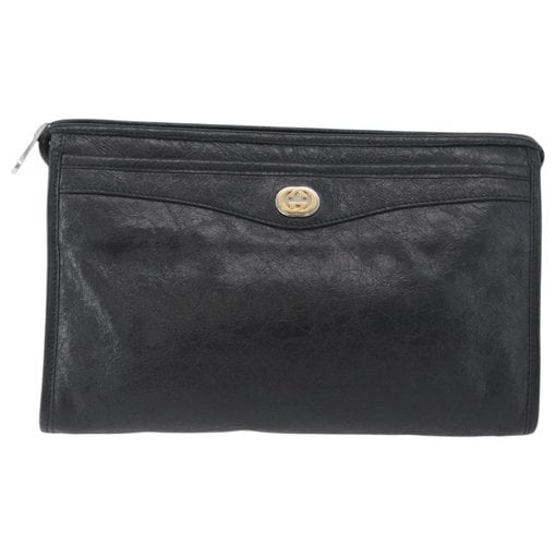 Leather clutch bag