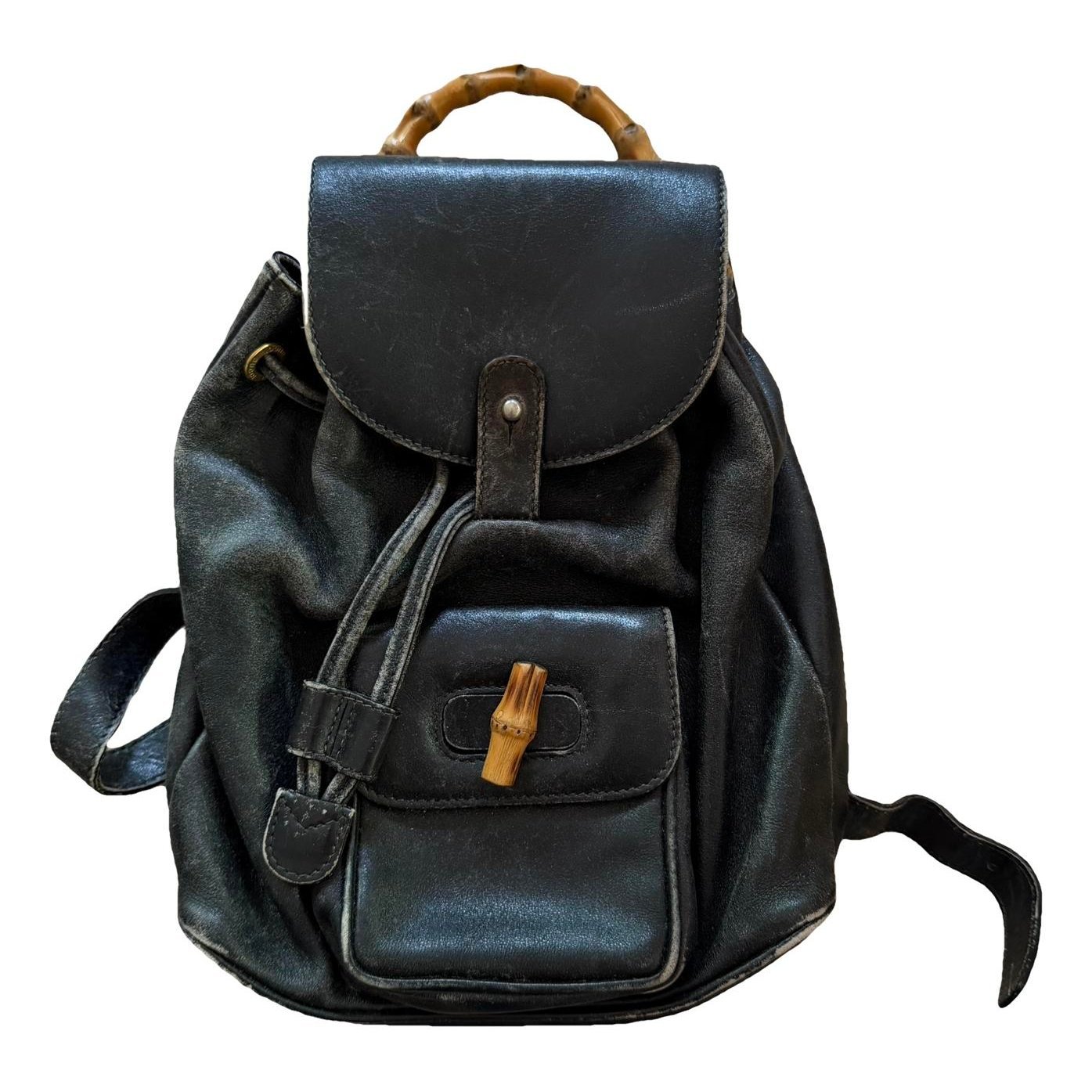 Bamboo Tassel Oval leather backpack