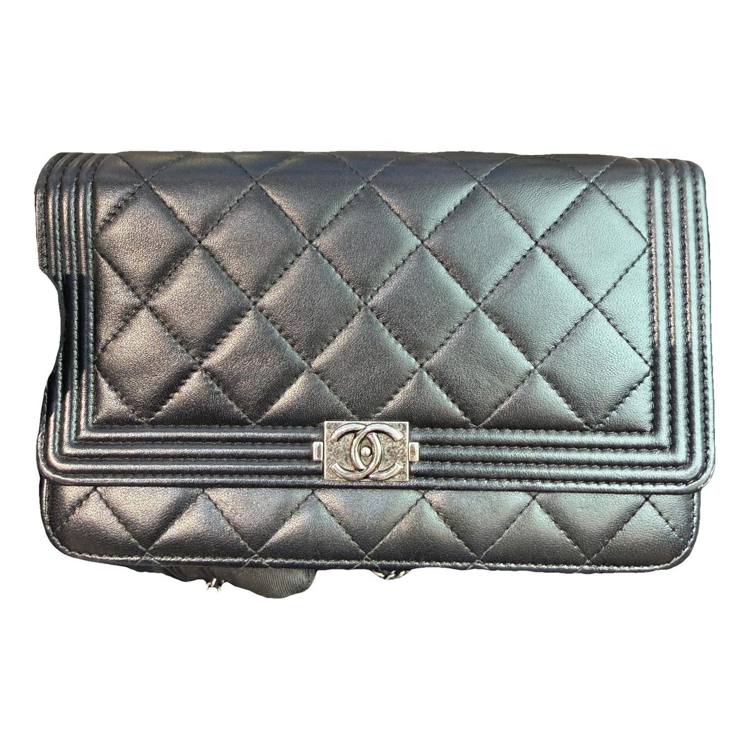 Wallet On Chain Boy Half Flap leather crossbody bag