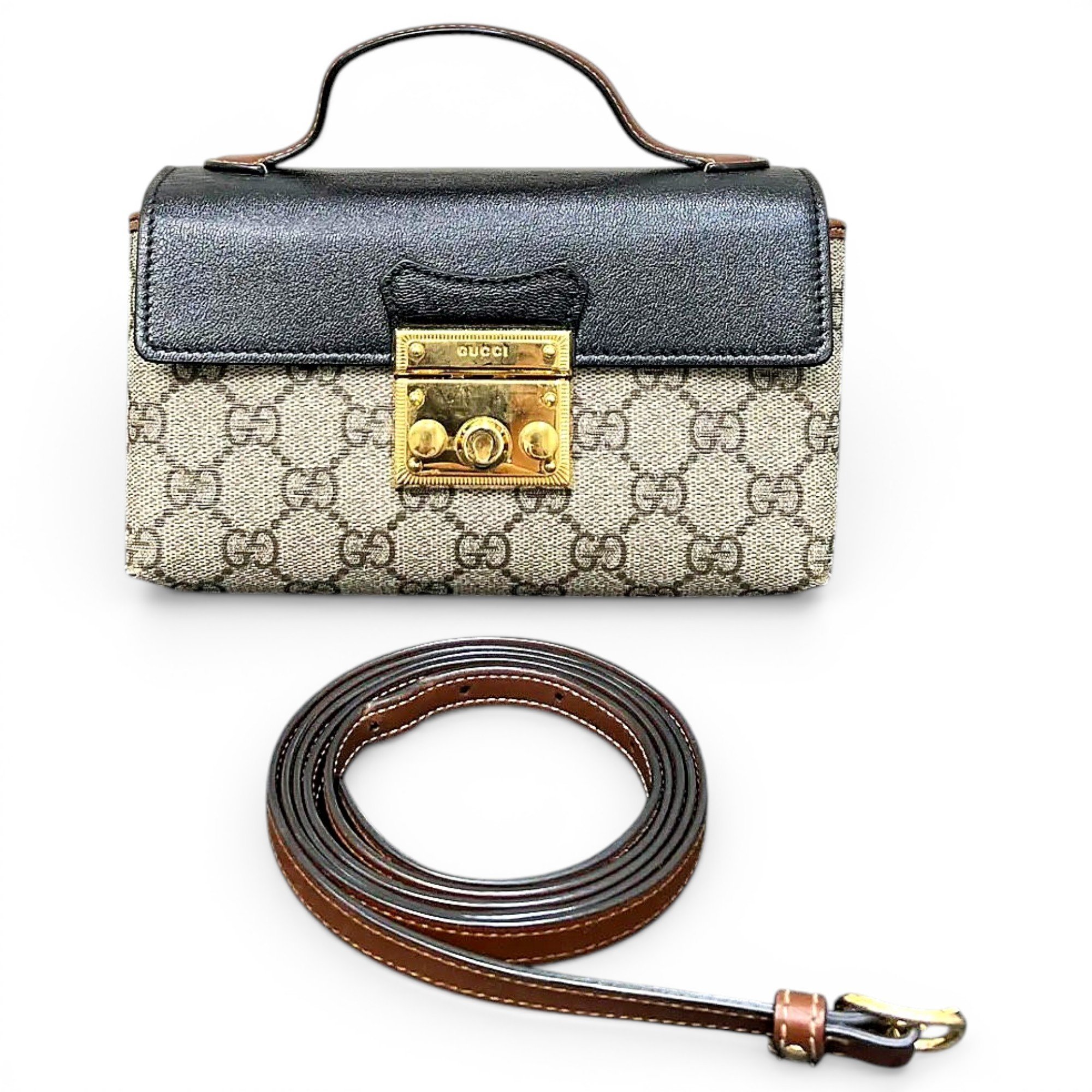 Padlock vinyl handbag