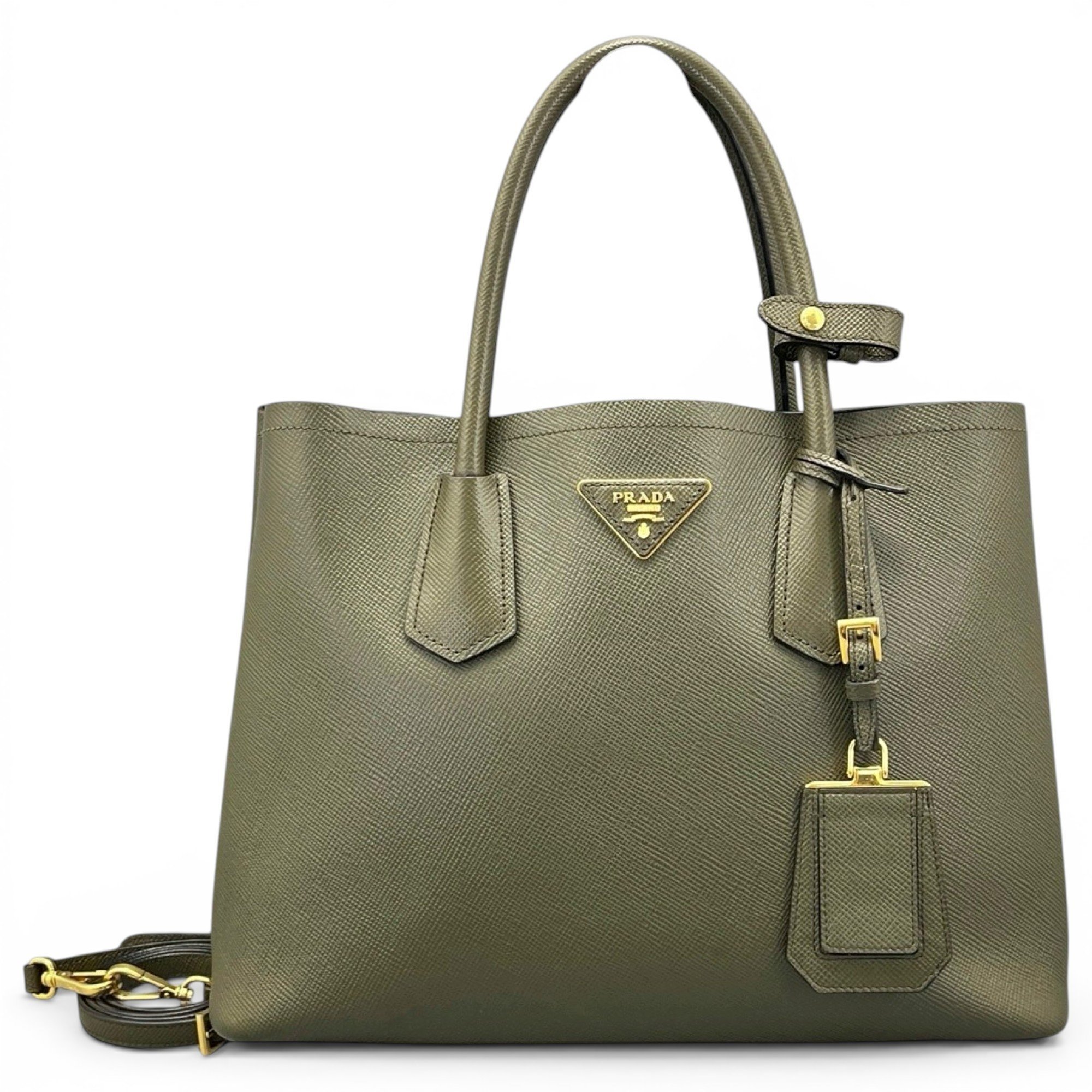 Double leather tote