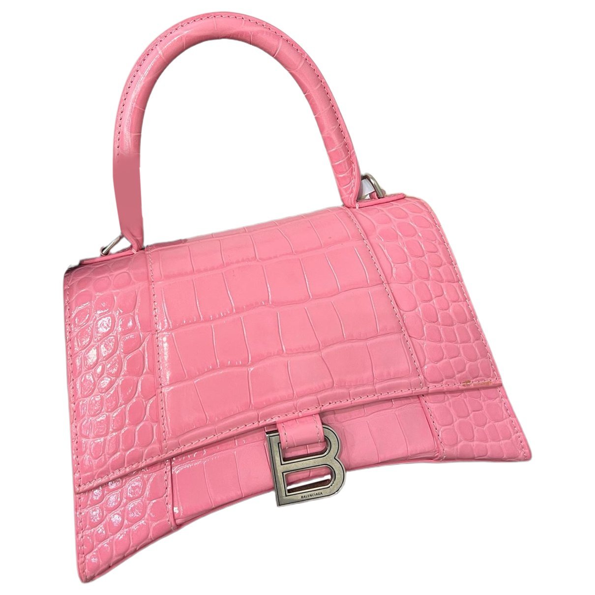 Hourglass leather handbag