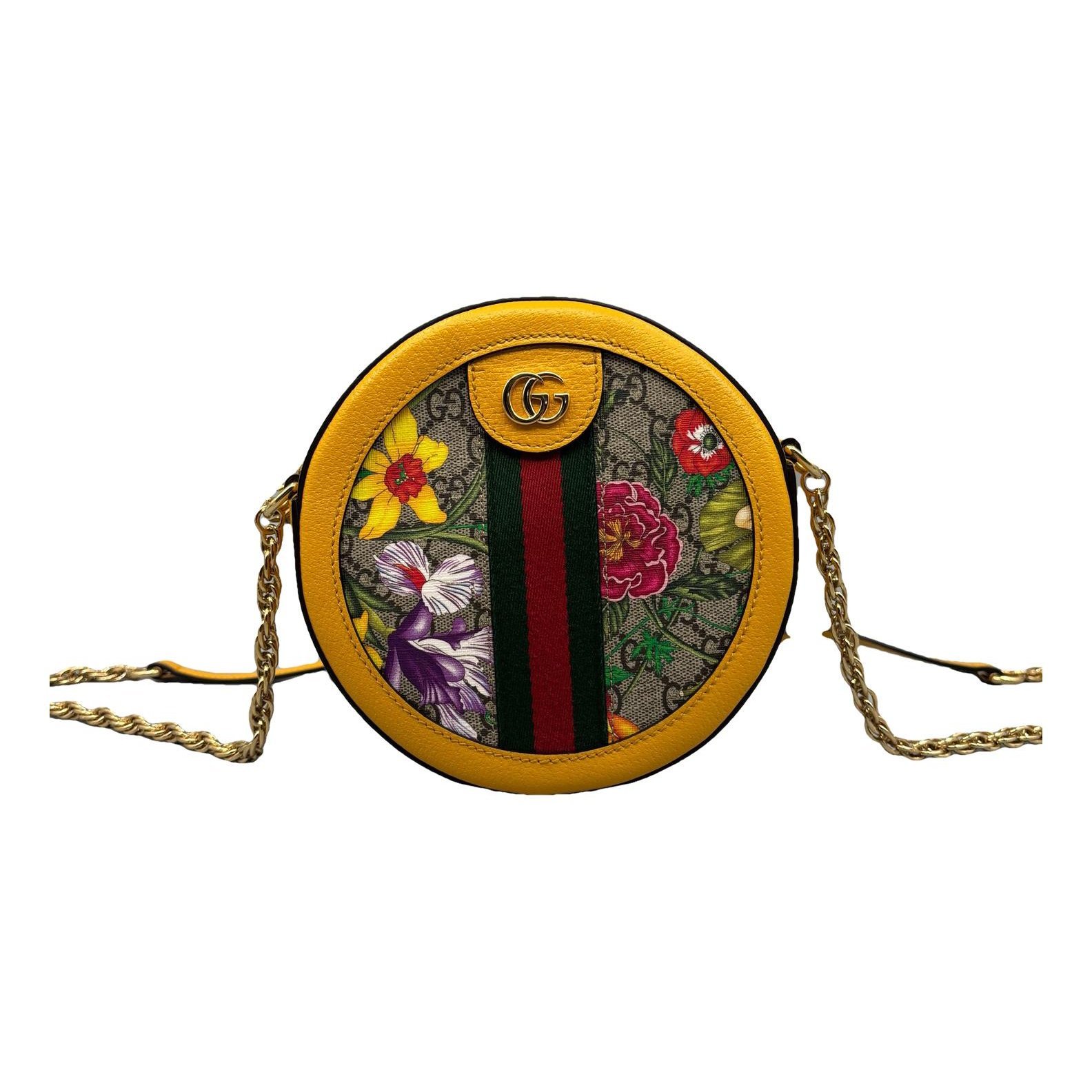 Ophidia Round vinyl crossbody bag