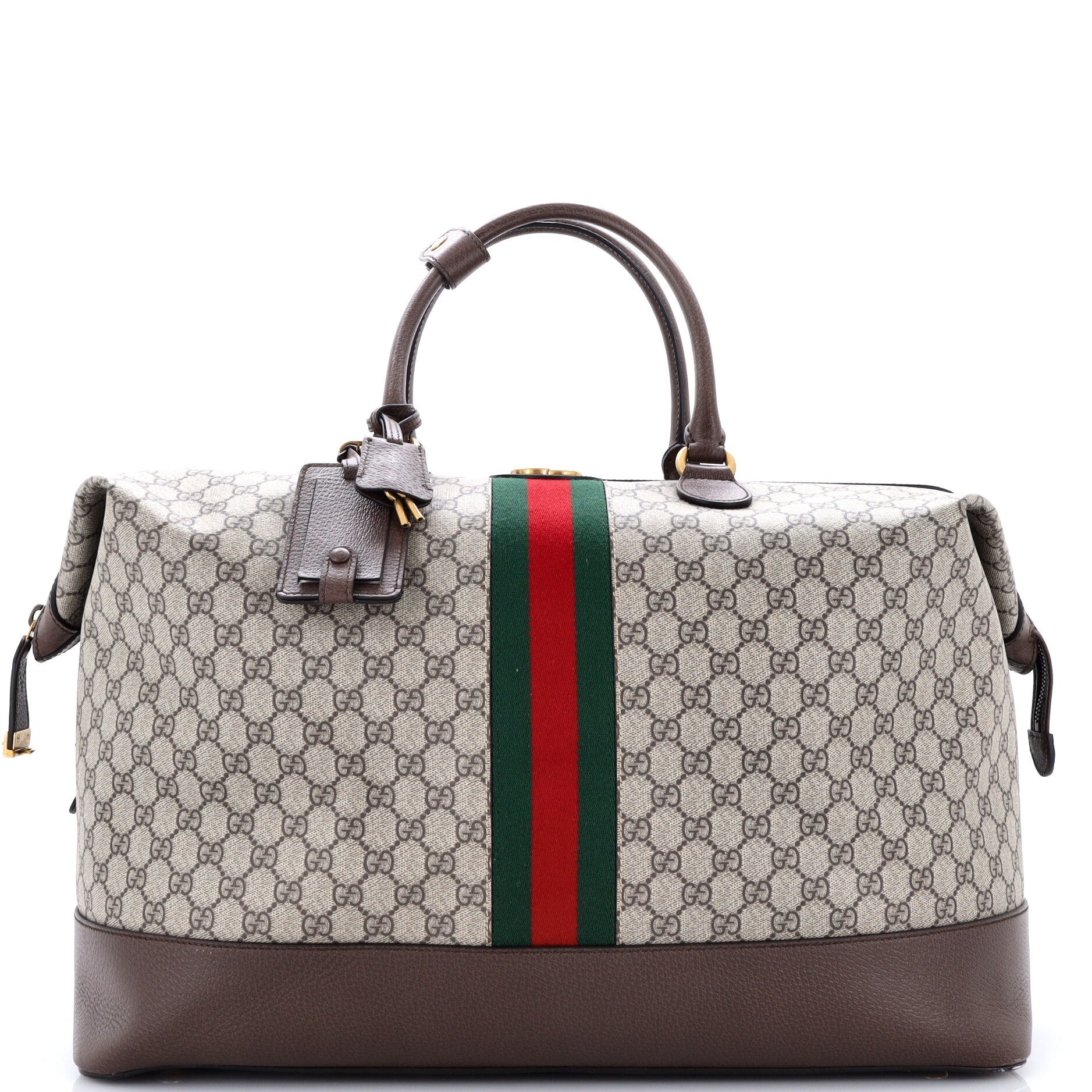Ophidia Web Travel Bag GG Coated Canvas and Leather