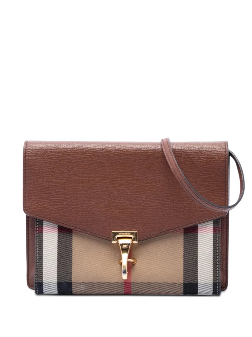2000-2017 Small Leather and House Check Canvas Derby Macken crossbody bag