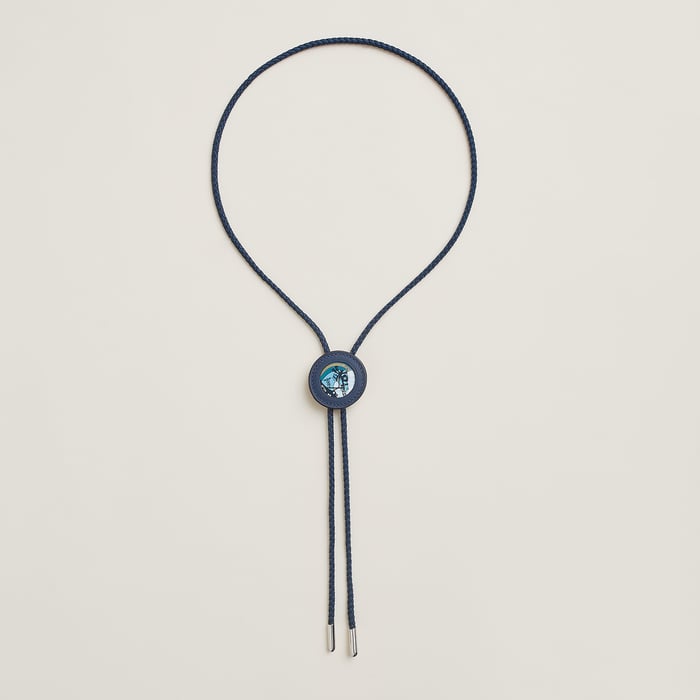 Navy Cheval Punk Bolo Tie Necklace