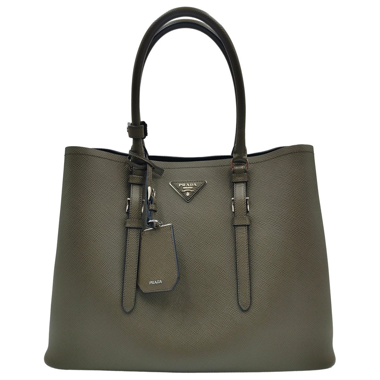 Double leather handbag