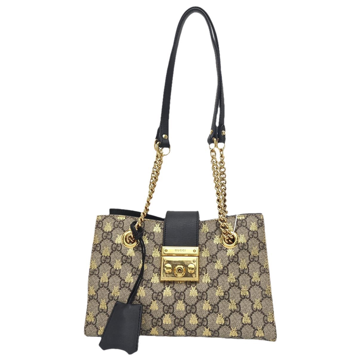 Padlock leather handbag
