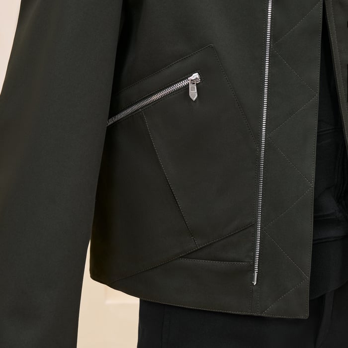 Kaki Straight Cut Jacket