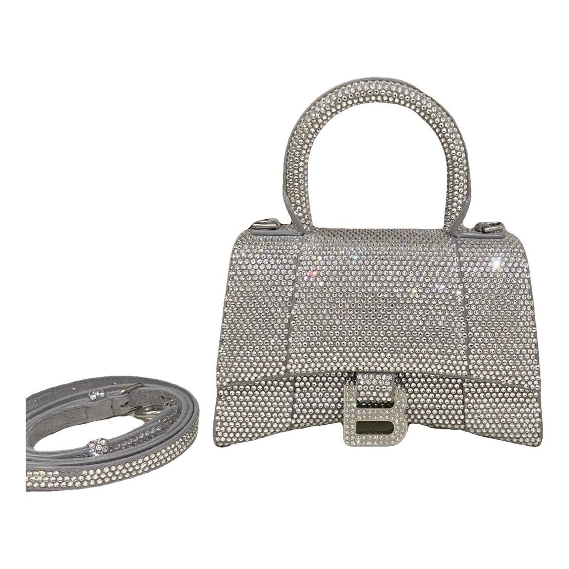 Hourglass leather handbag