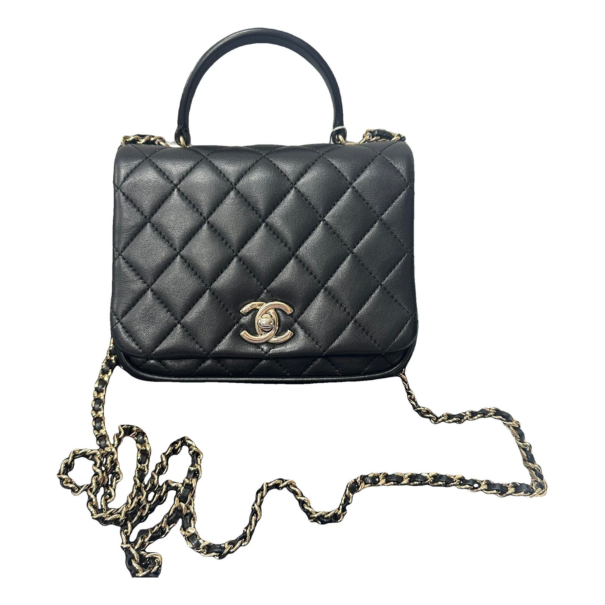 Trendy CC leather crossbody bag