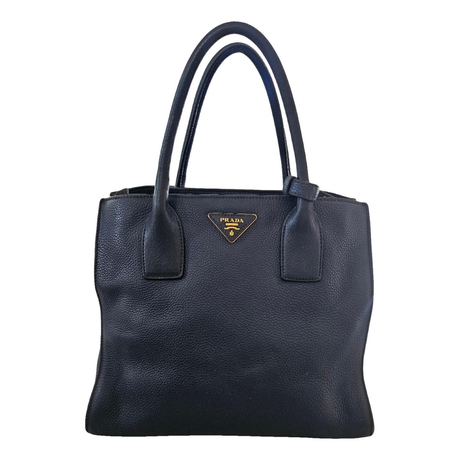 Double leather handbag