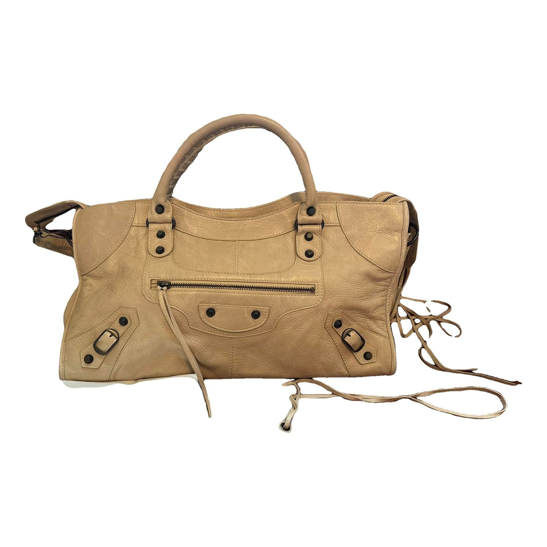 City leather handbag