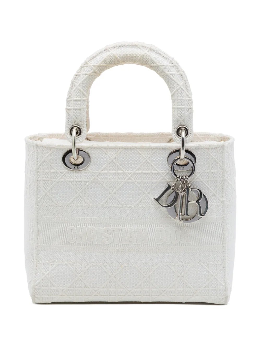 2020 Medium Embroidered Canvas Cannage Lady D Lite satchel