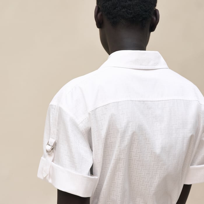 Blanc "Mosaique" Short-sleeve Dress