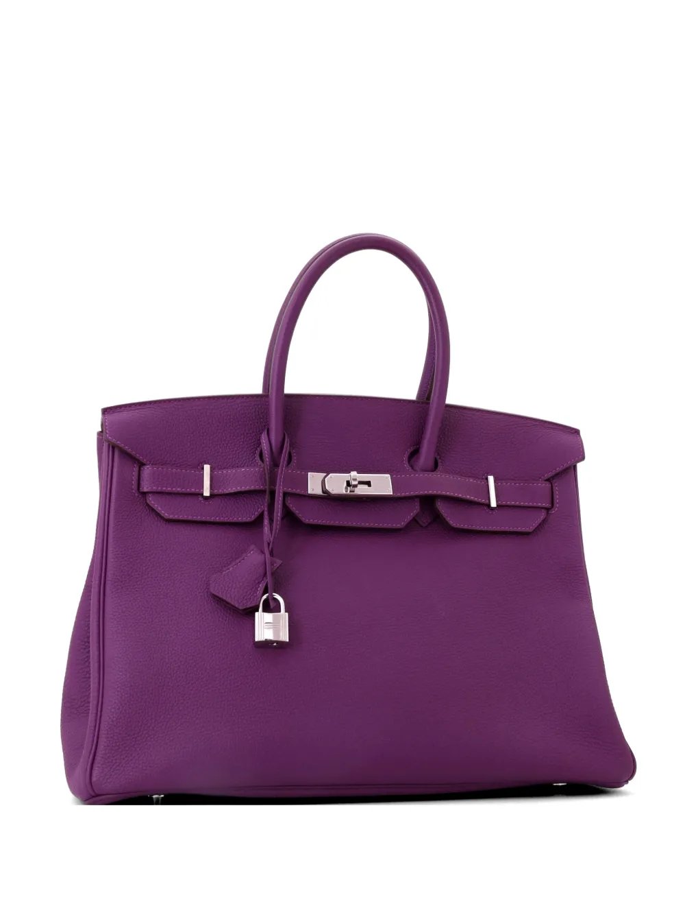 Hermes Birkin Handbag Purple Togo with Palladium Hardware 35 tote bag