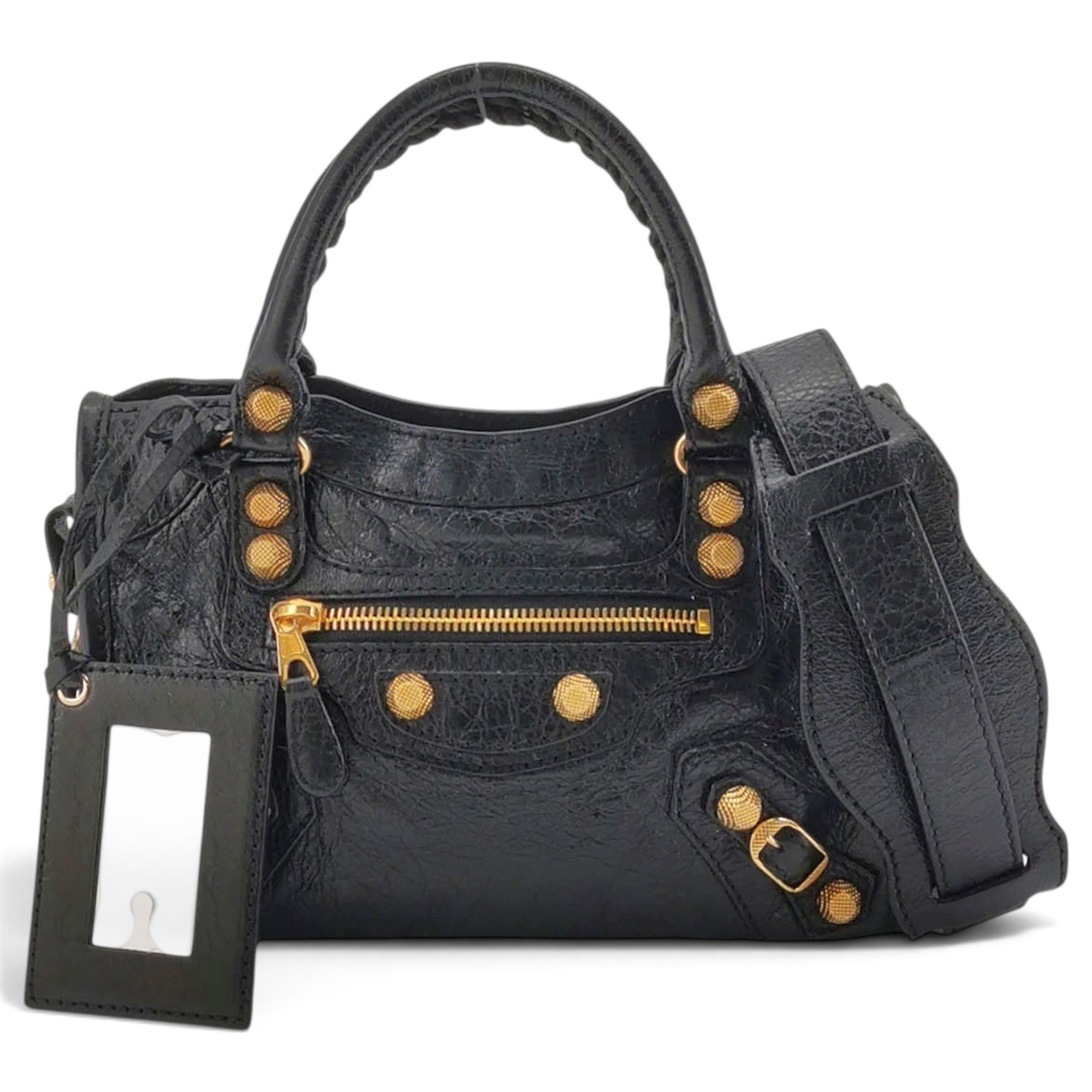 City leather handbag