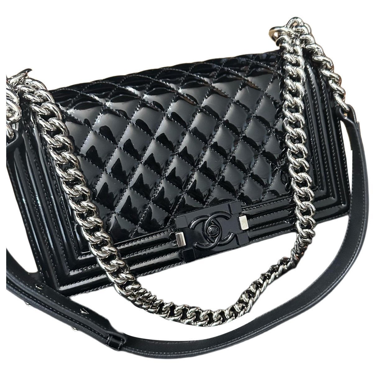 Boy patent leather crossbody bag