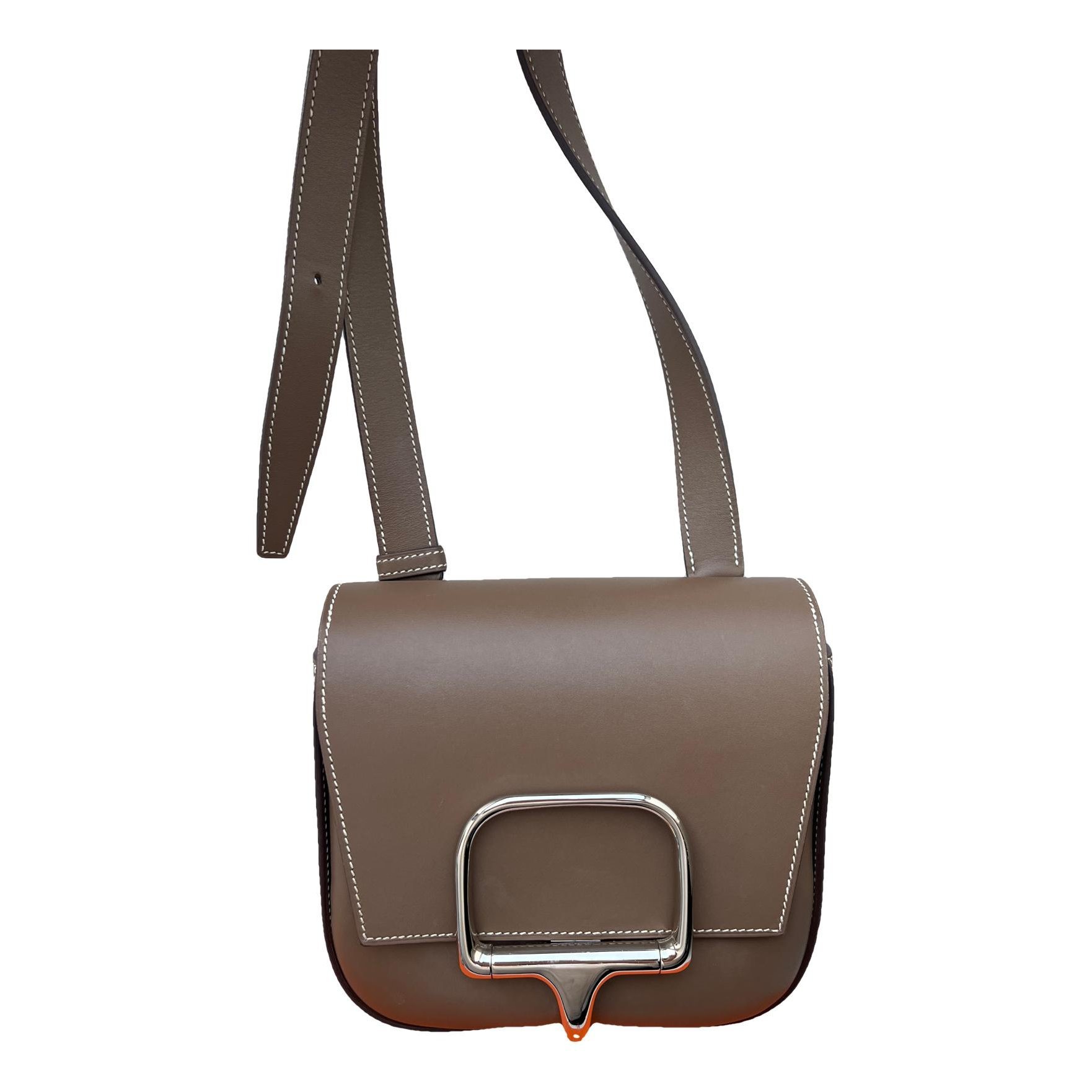 Hermes Mini Della Cavalleria Handbag Etoupe Tadelakt Leather