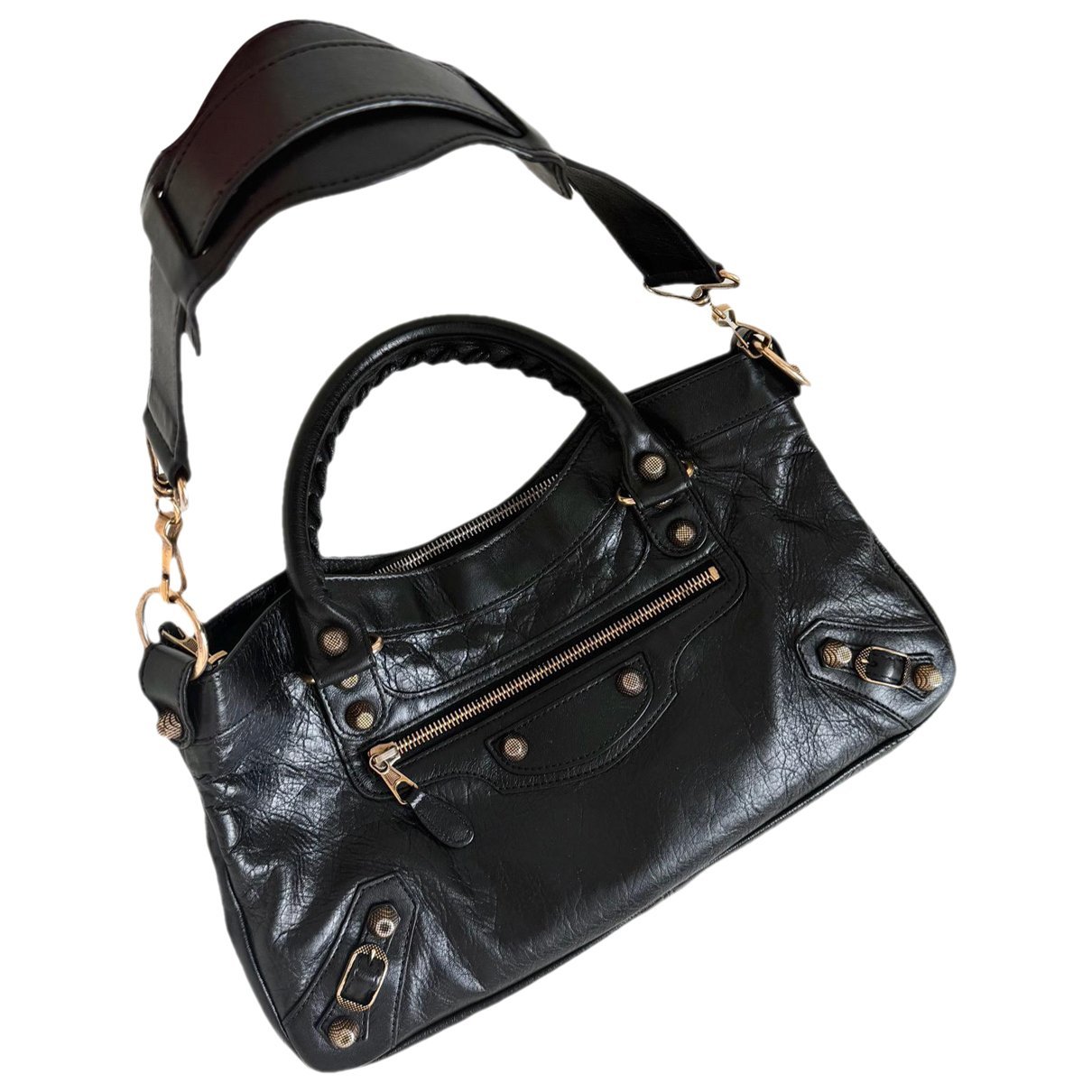 City leather handbag
