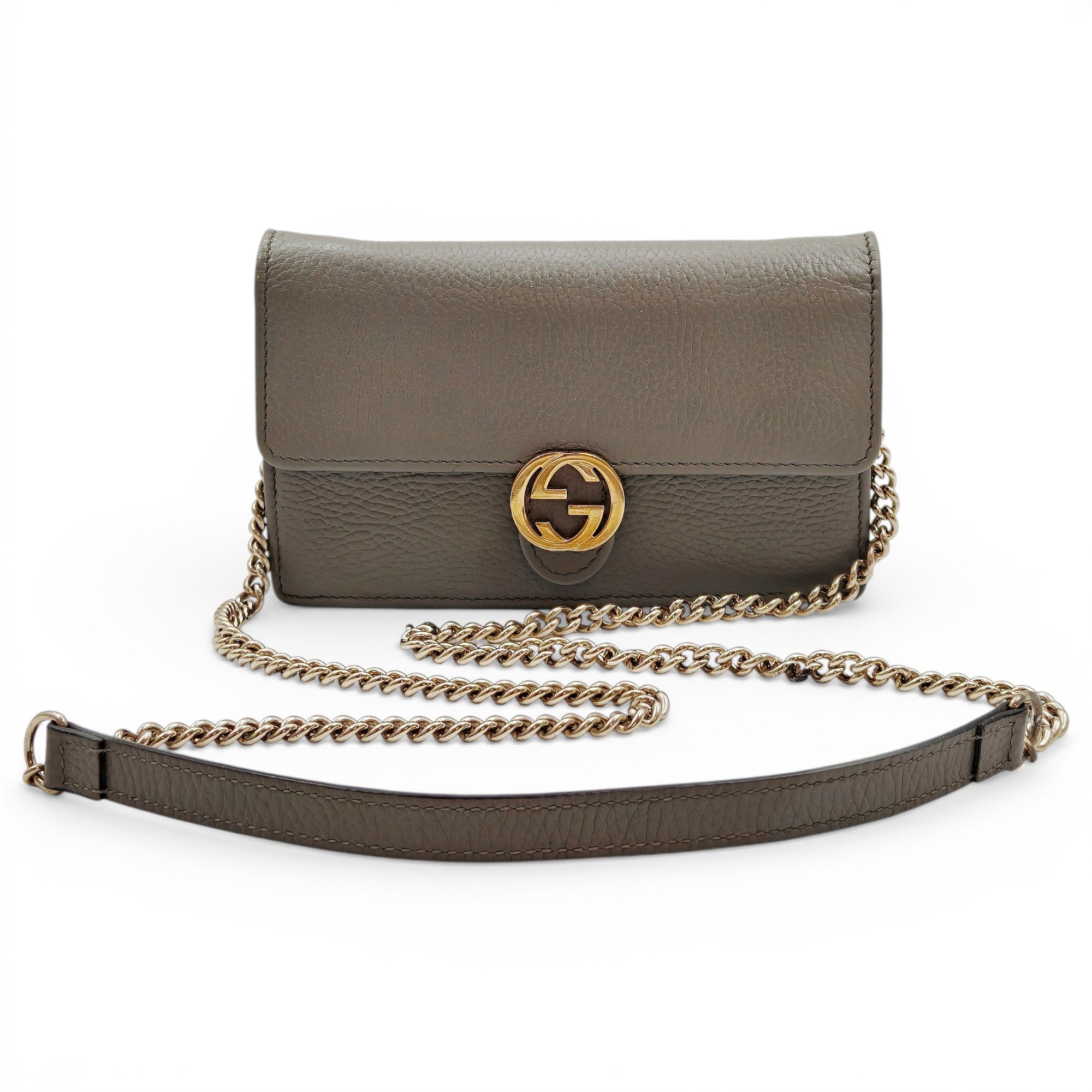 Interlocking leather handbag