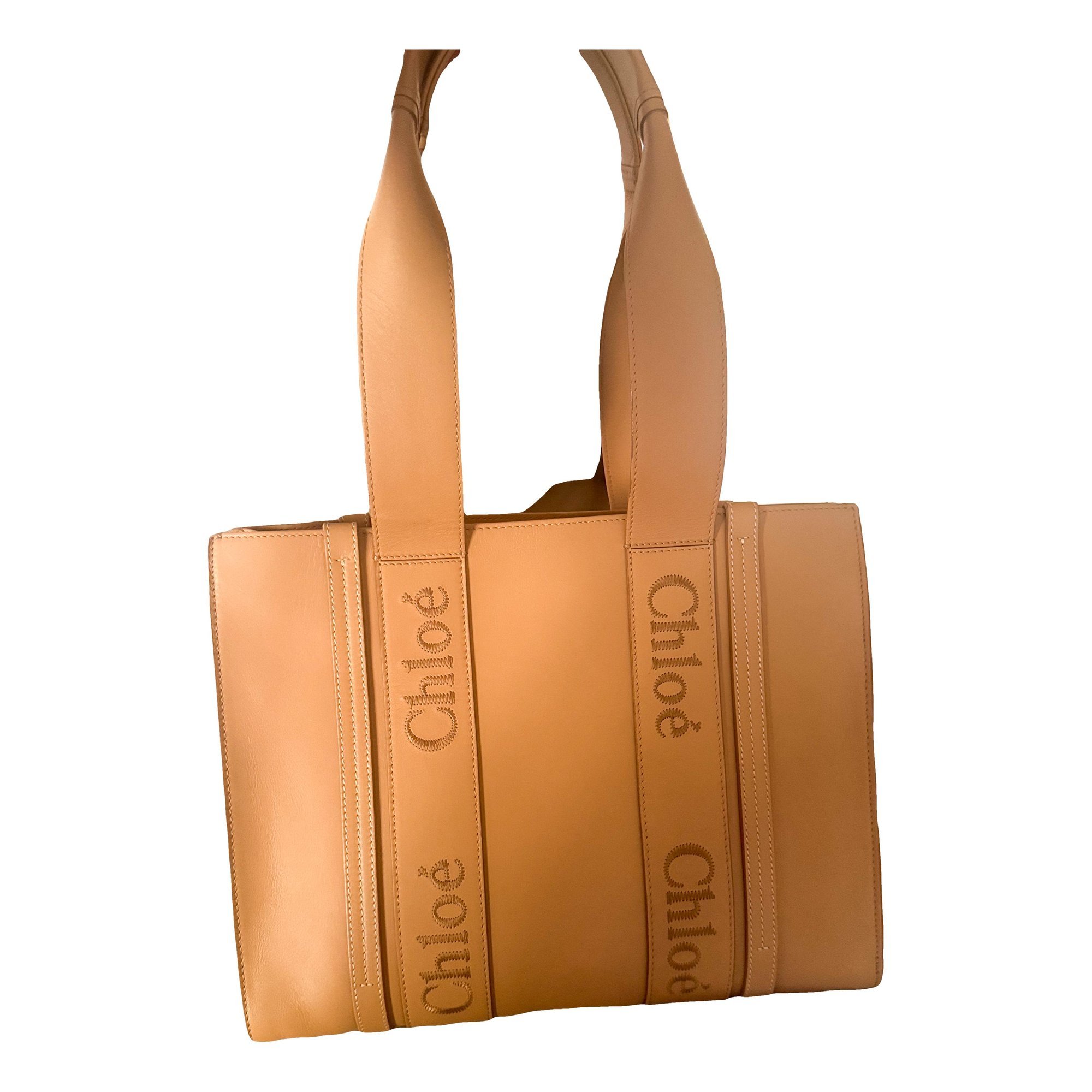 Woody leather tote