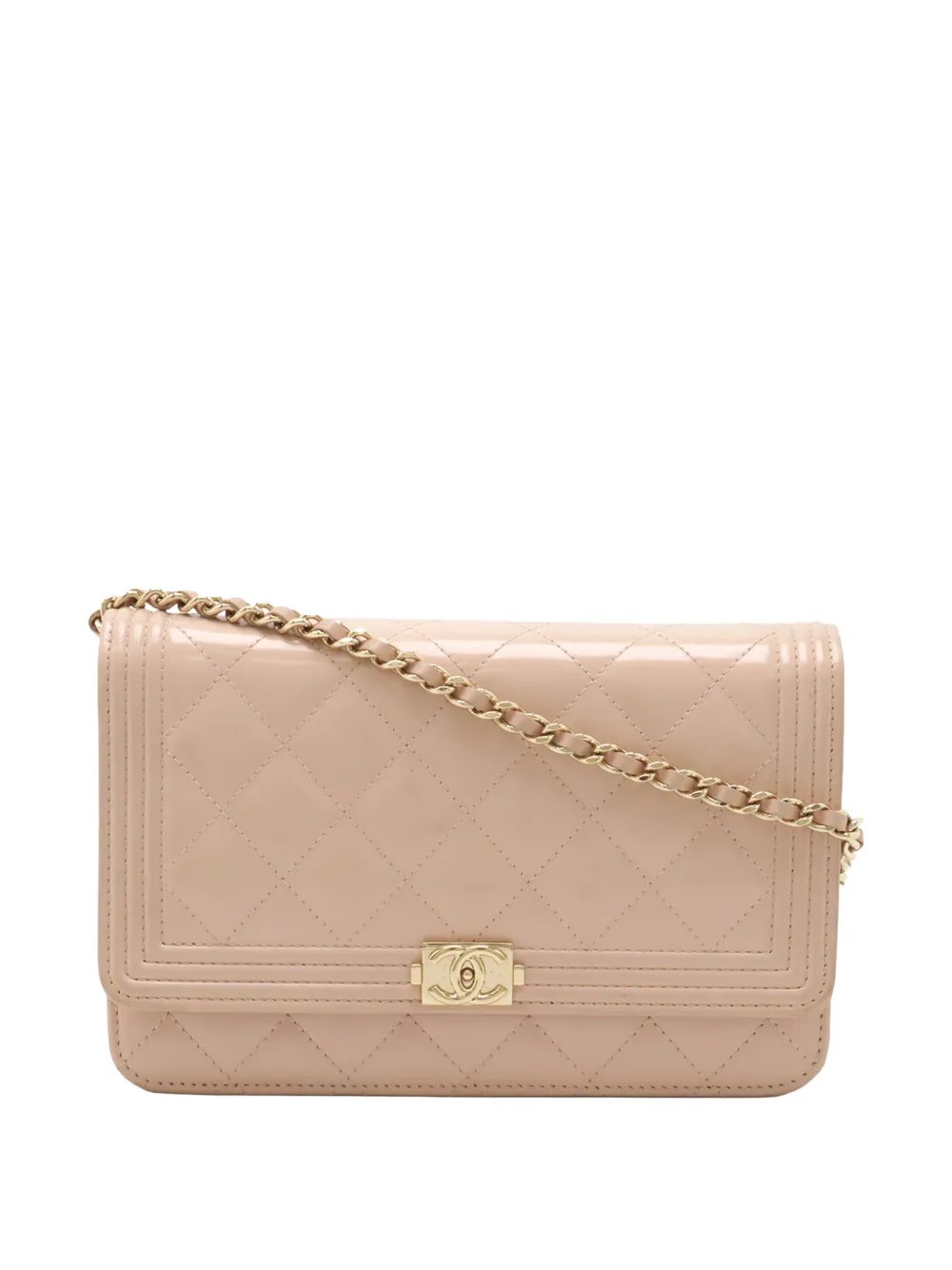2016-2017 Quilted Patent Boy Wallet on Chain crossbody bag