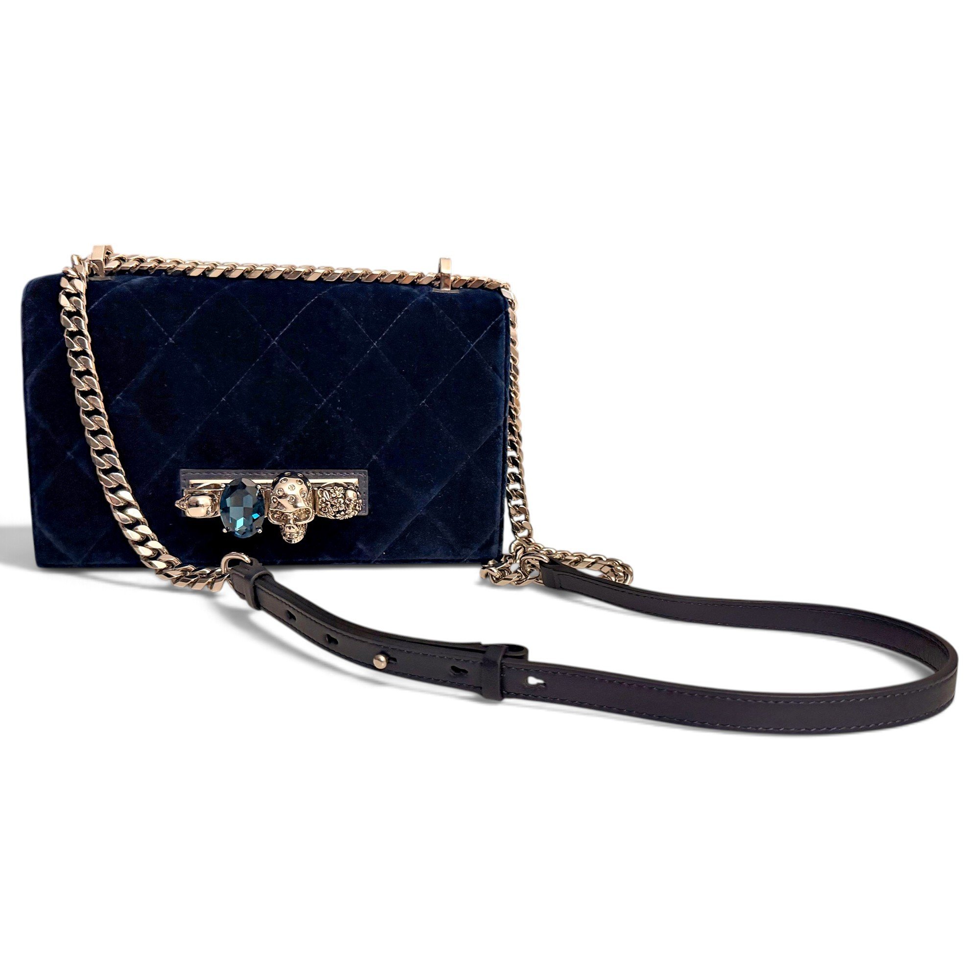 Alexander McQueen Knuckle velvet handbag