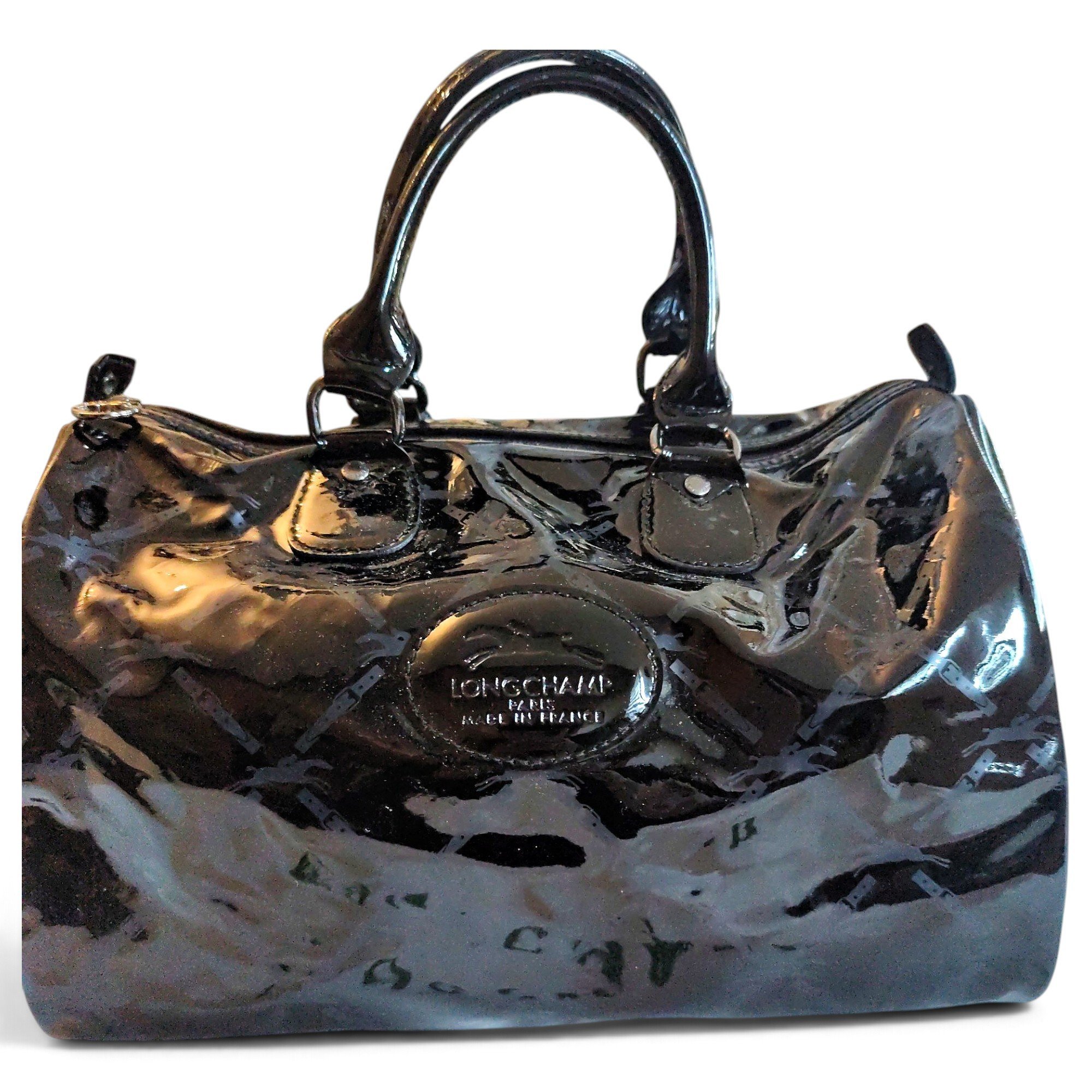 Patent leather handbag