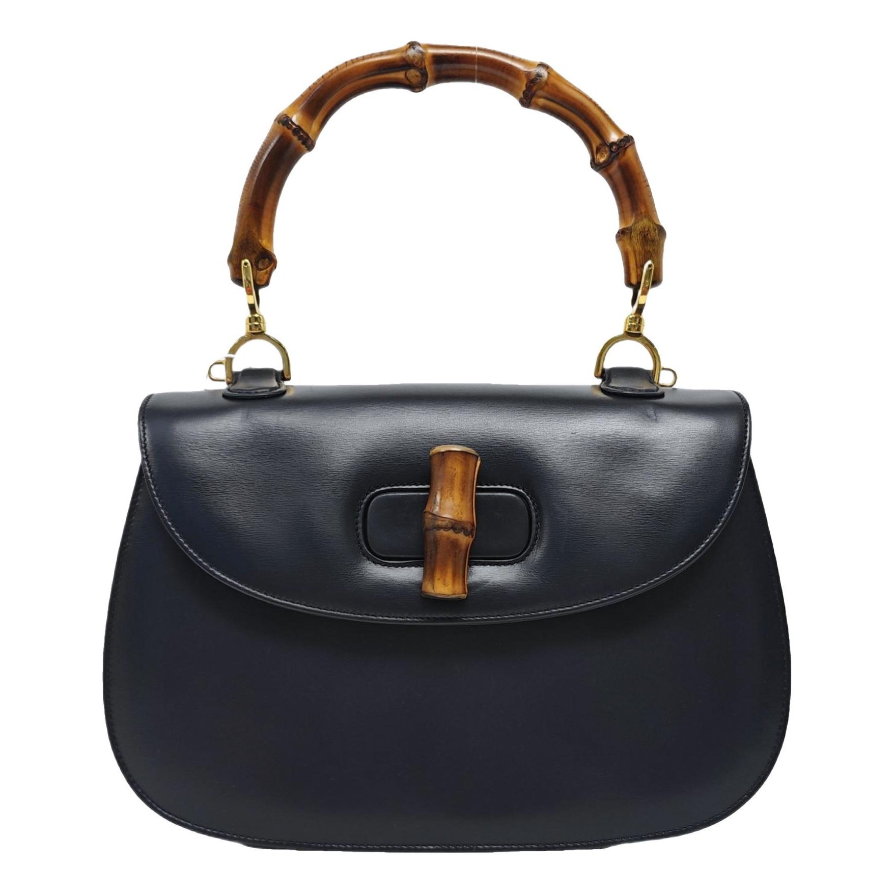 Convertible Bamboo Top Handle leather handbag