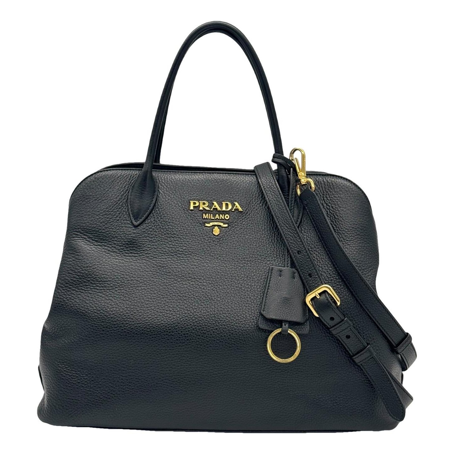 Double leather handbag