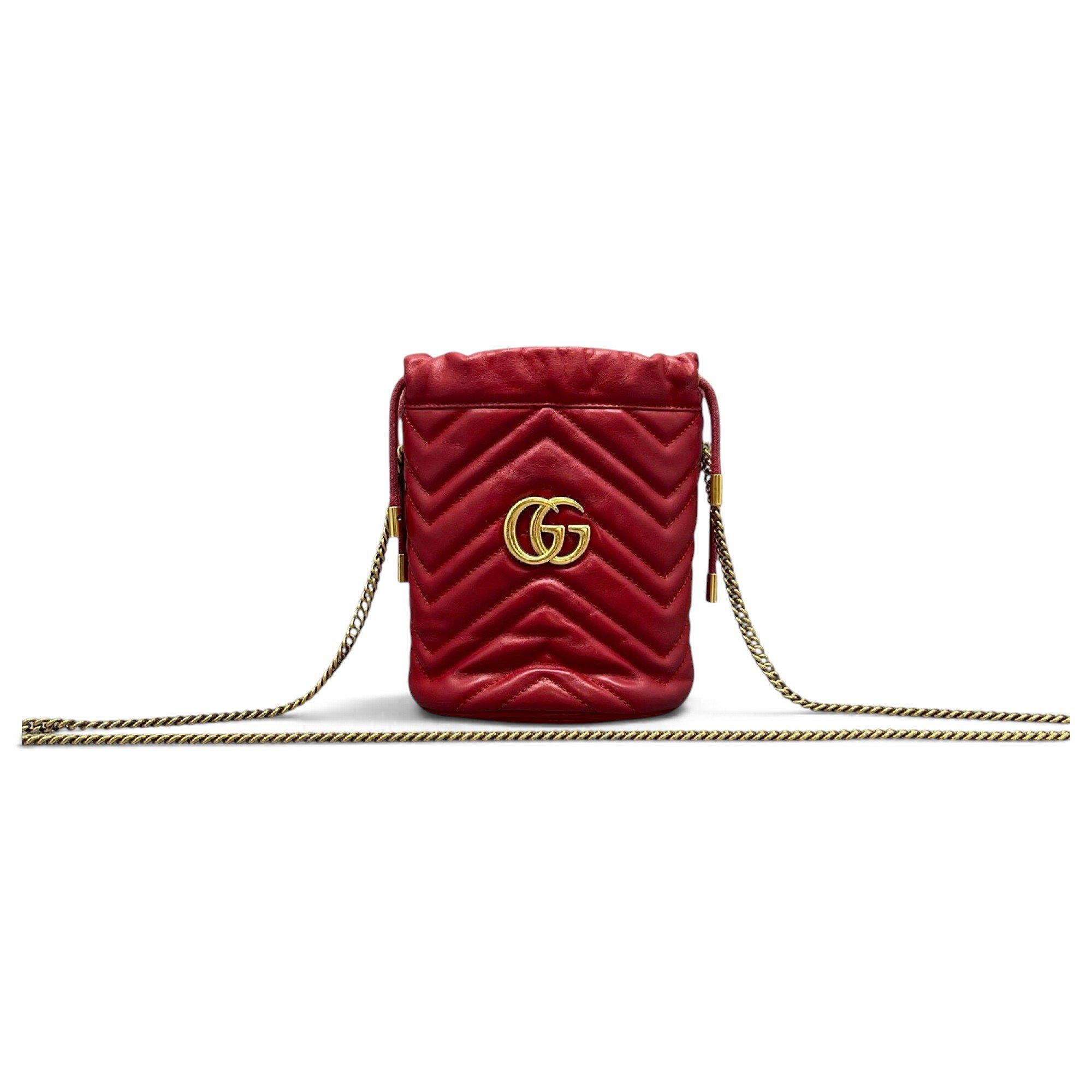 GG Marmont Chain Bucket leather crossbody bag