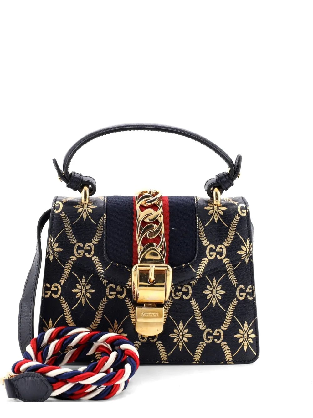 Sylvie Top Handle Bag Printed Leather Mini shoulder bag