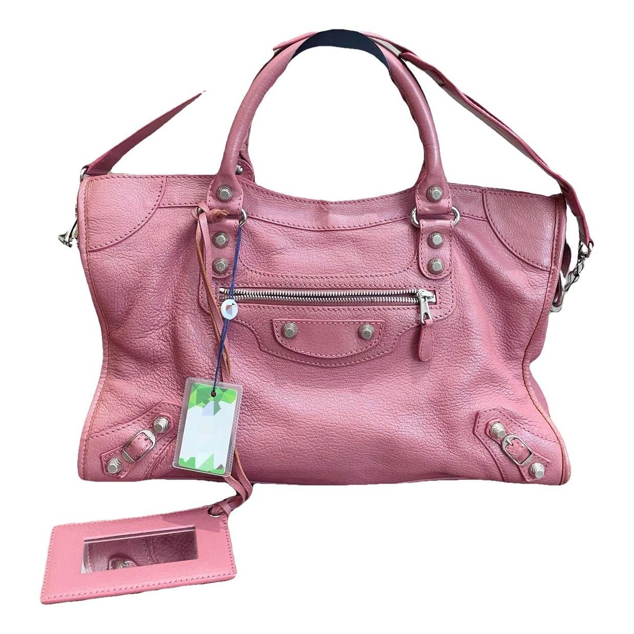 City leather handbag