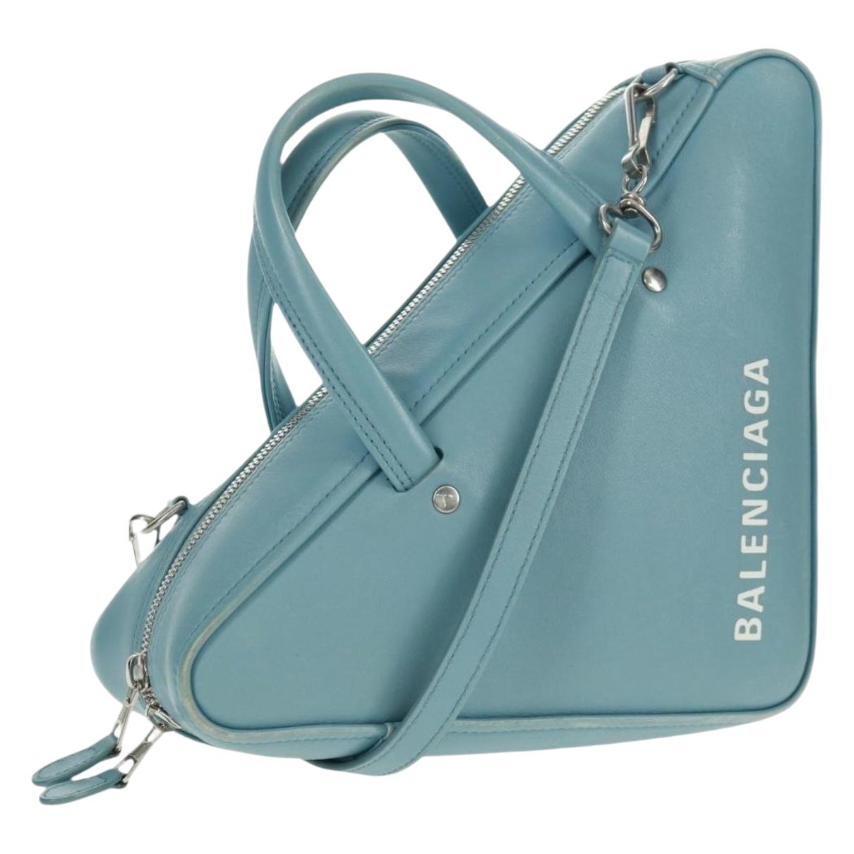 Triangle leather handbag