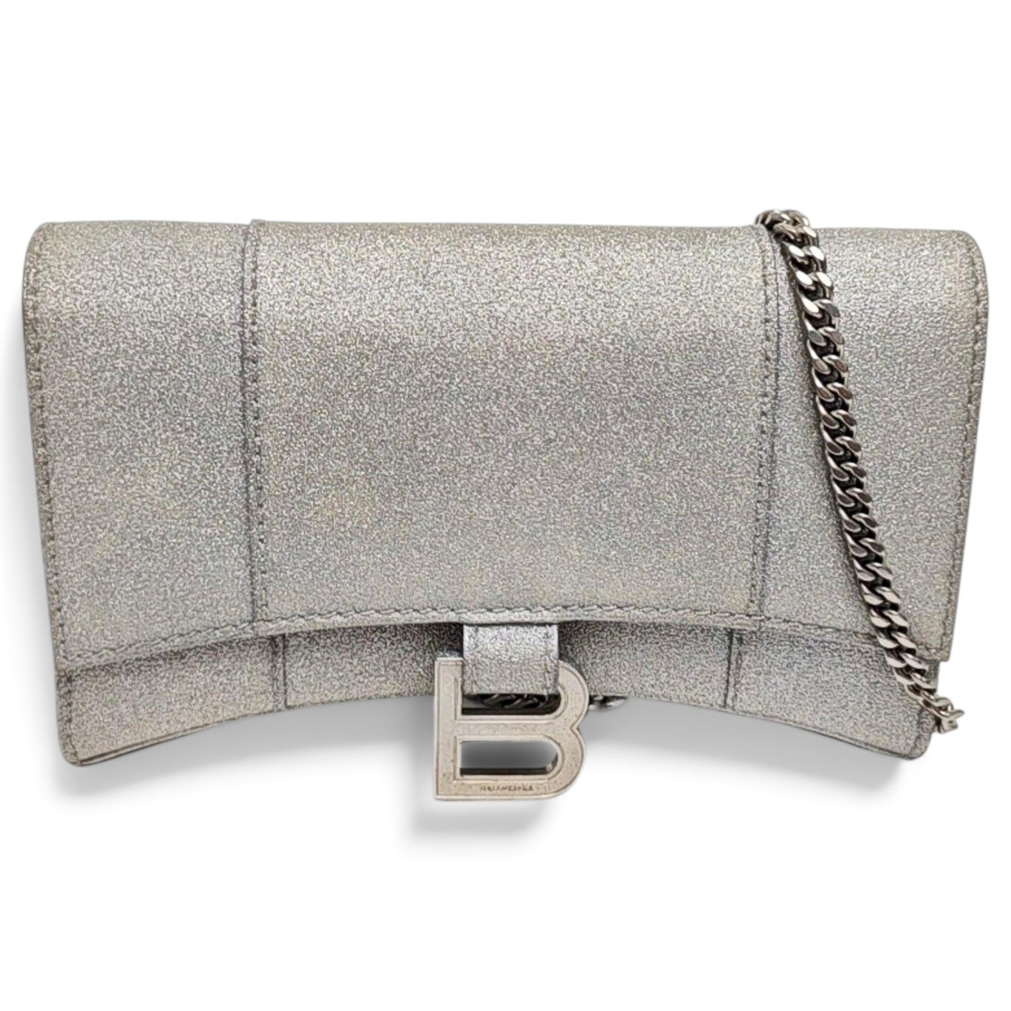 Hourglass leather handbag