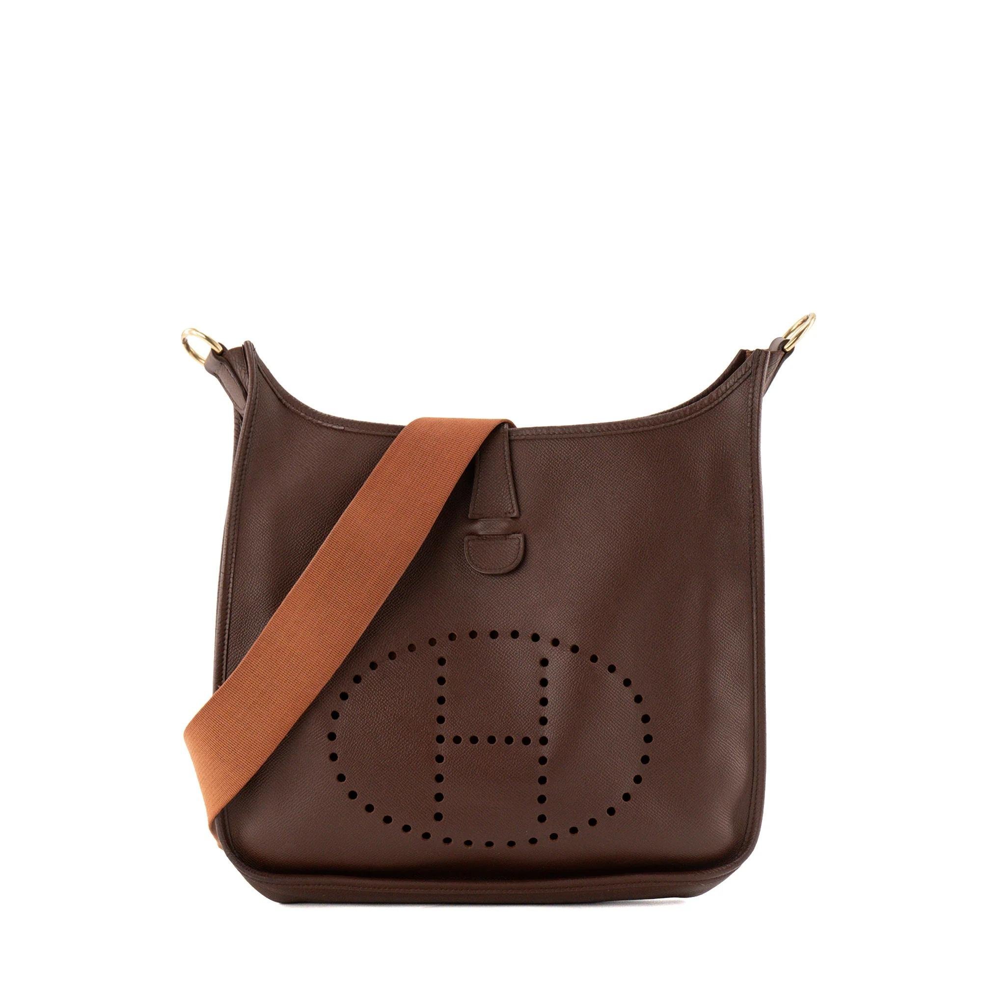 Hermes Evelyne Handbag Gold Epsom Leather 1988
