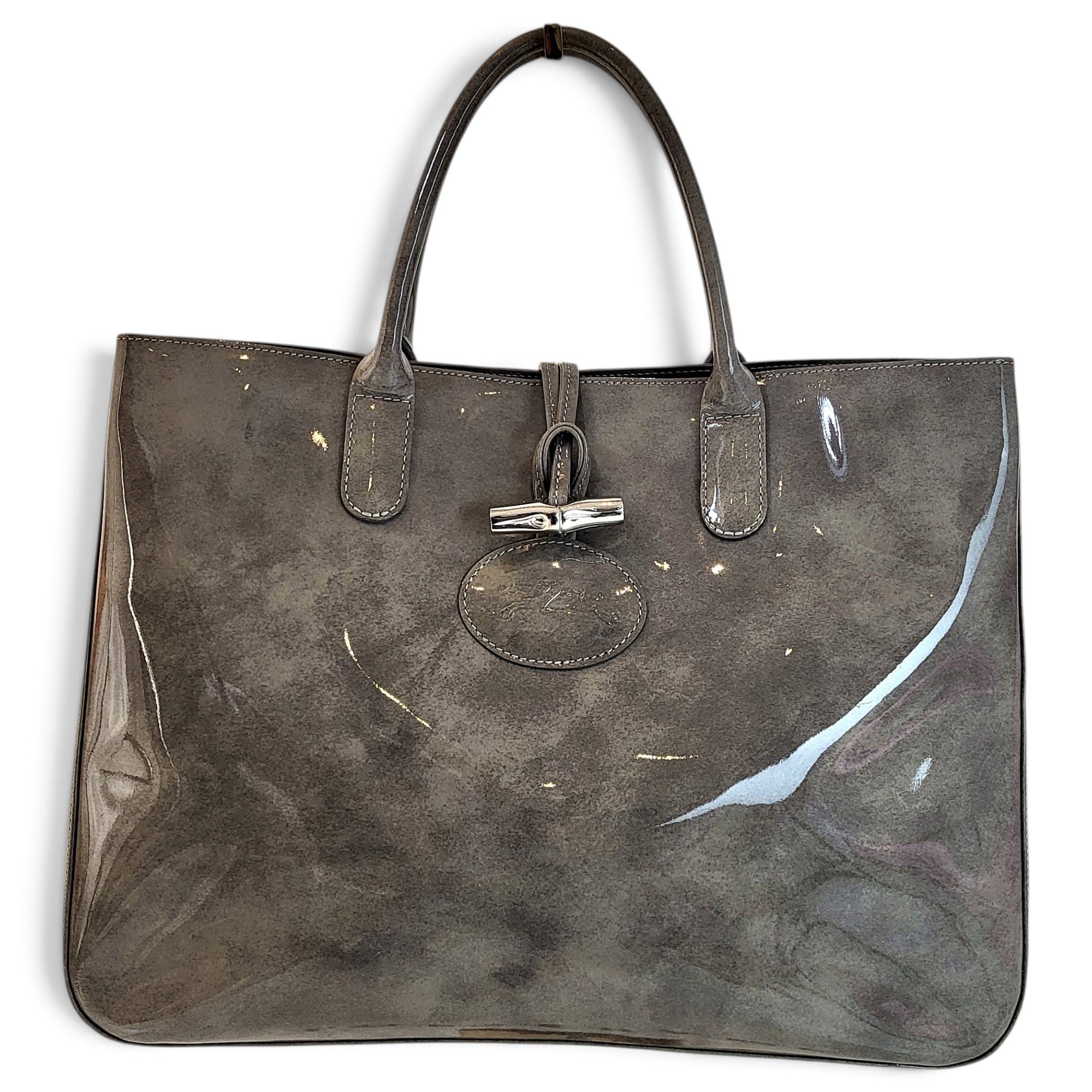 Longchamp Roseau patent leather handbag