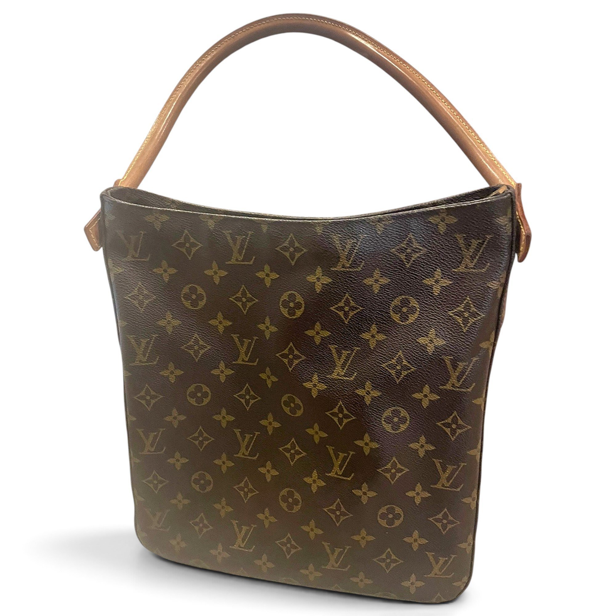 Looping leather handbag