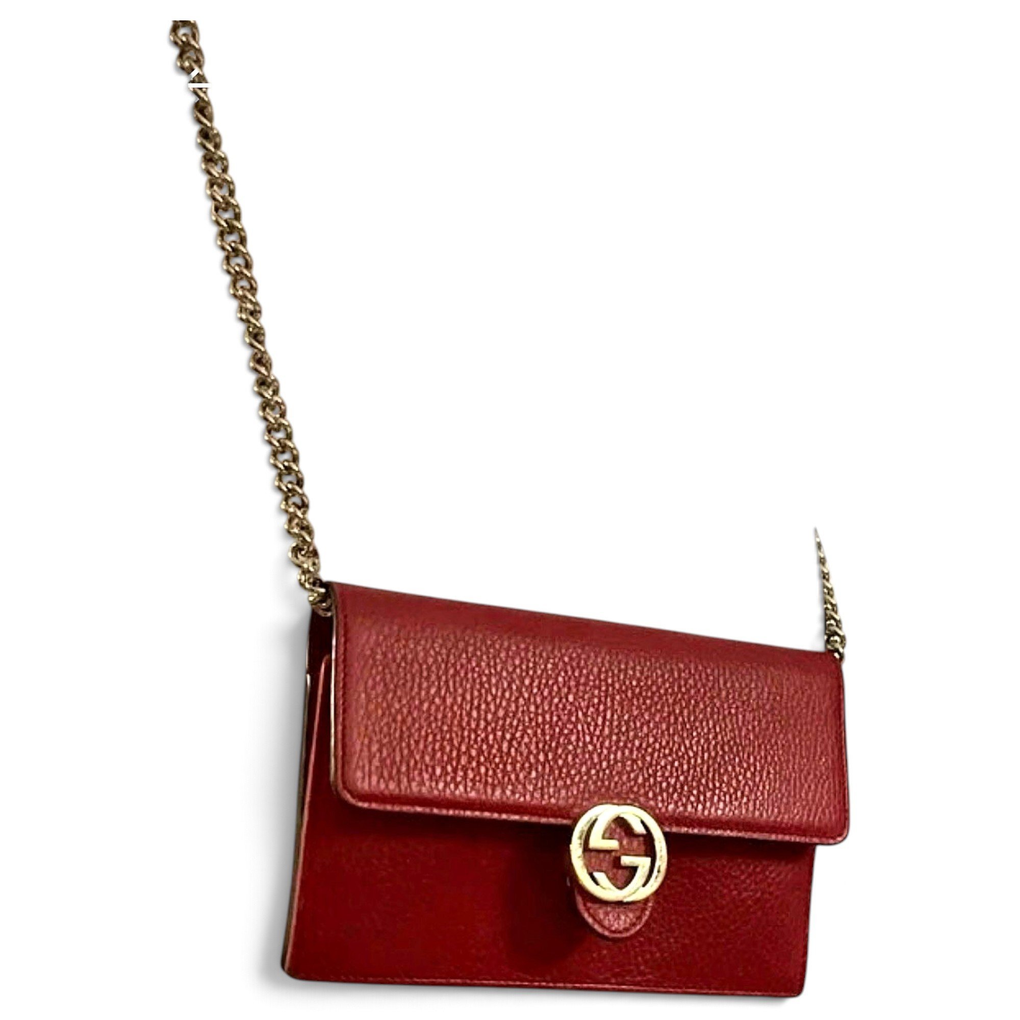 Interlocking leather handbag
