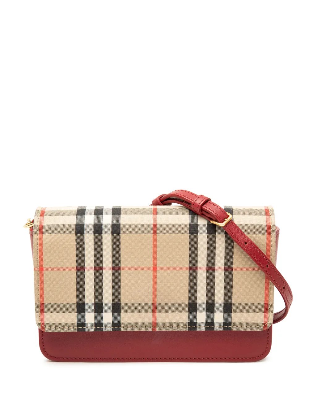 Burberry 2000-2017 House Check Trimmed Leather Flap crossbody bag
