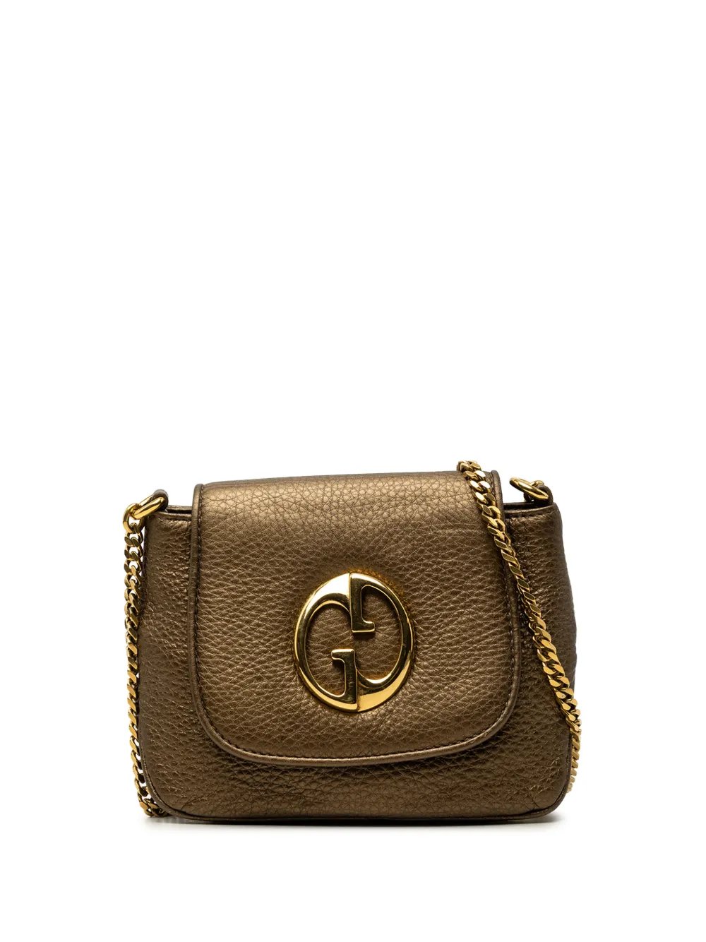 2000-2015 Small Metallic Pebbled Calfskin 1973 Chain crossbody bag