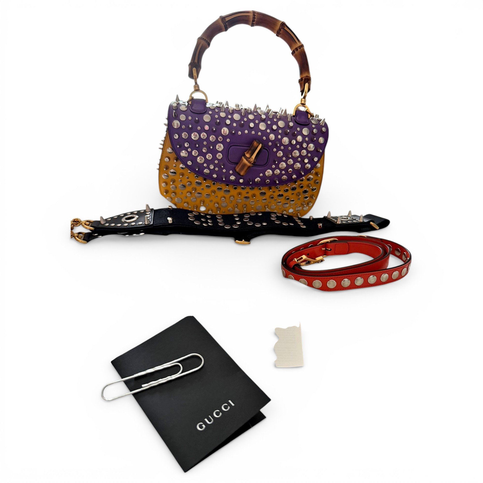 Convertible Bamboo Top Handle leather handbag